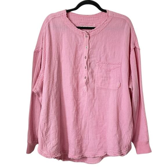 Free‎ People We The Free Palo Santo Pullover Oversized Sz M pink - Picture 9 of 10